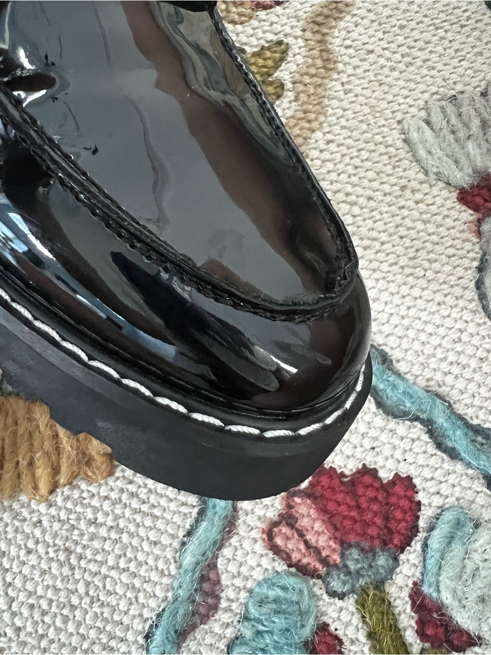 Franco Sarto Black Patent Penny Loafers - Picture 9 of 11